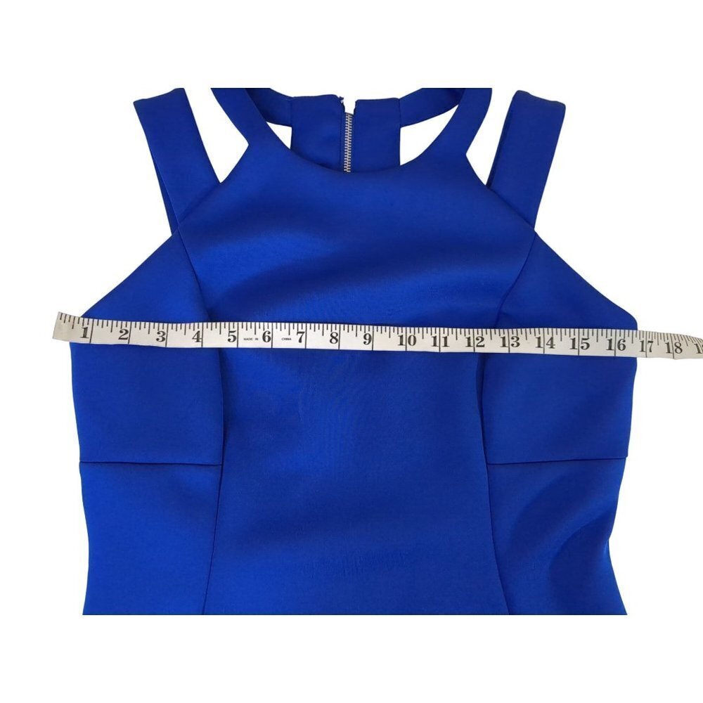 Calvin‎ Klein Dress Womens 8 Royal Blue Shift Sleeveless Cut Out Form Fit - Picture 12 of 14